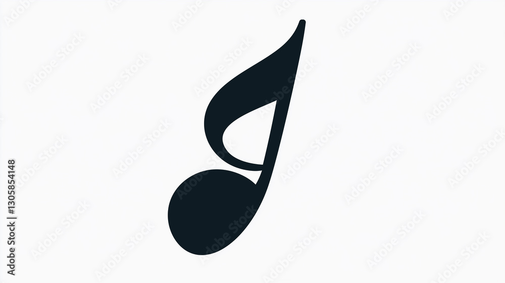 Eighth note symbol representing music and melody Eighth note symbol representing music and melody