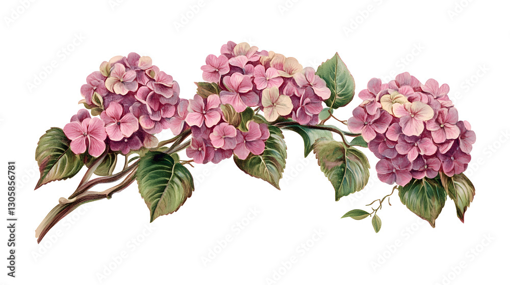 Obraz premium A bouquet of pink flowers with green leaves