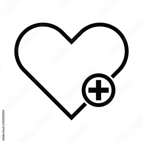 "Add to Favorite Heart Icon – Isolated on White Background"