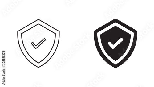 Shield with check mark icon vector
