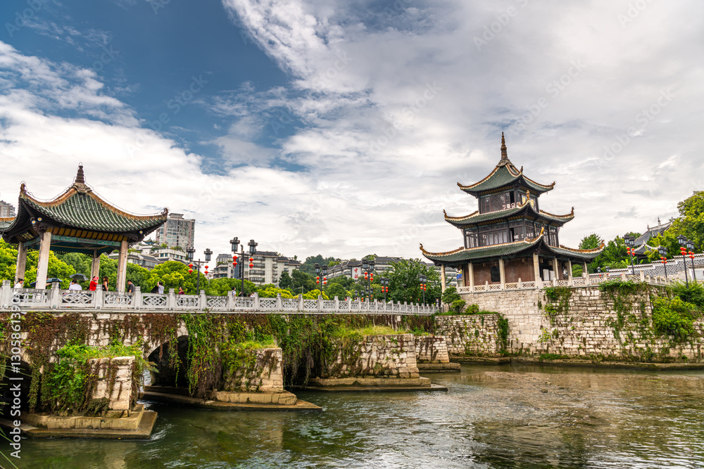 Fototapeta premium Ancient Jiaxiu building in Guiyang, Guizhou, China
