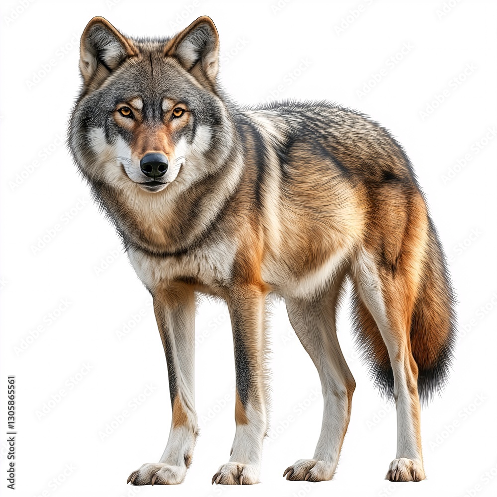 Fototapeta premium Majestic Gray Wolf in North American Wilderness - Wildlife Photography of Feral Canine in Natural Habitat