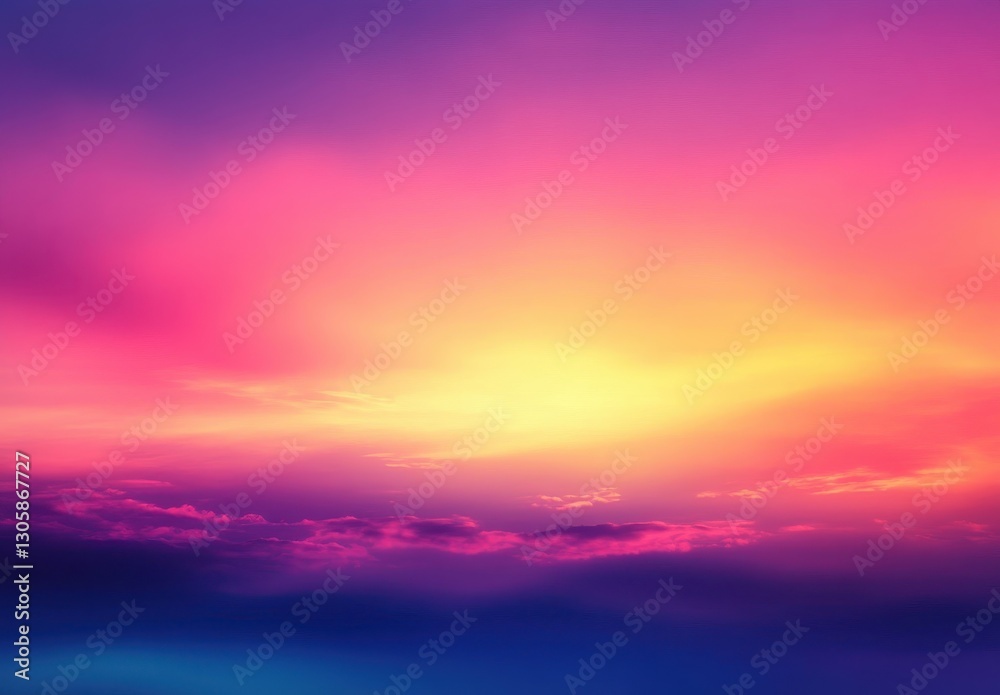 Vibrant and Tranquil Sunset Over Clouds with Smooth Gradient of Pink, Purple, and Yellow Hues in the Open Sky Reflecting Natural Beauty Vibrant and Tranquil Sunset Over Clouds with Smooth Gradient of Pink, Purple, and Yellow Hues in the Open Sky Reflecting Natural Beauty