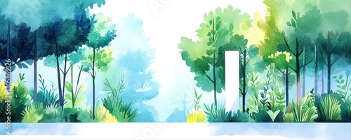 Lush green forest landscape with vibrant trees and serene atmosphere.
