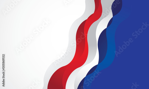 Abstract stylish red white blue wave background design