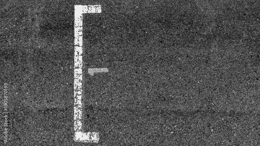 Start or finish line on car race, Start and finish line racing, Grid start race track, Top view textured and background grid start on the asphalt road race track abstract.
