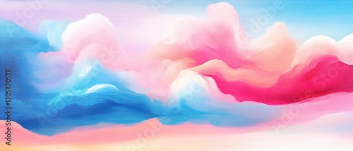 Abstract cloud art with soft pastel hues of pink, blue, and white on a serene background.