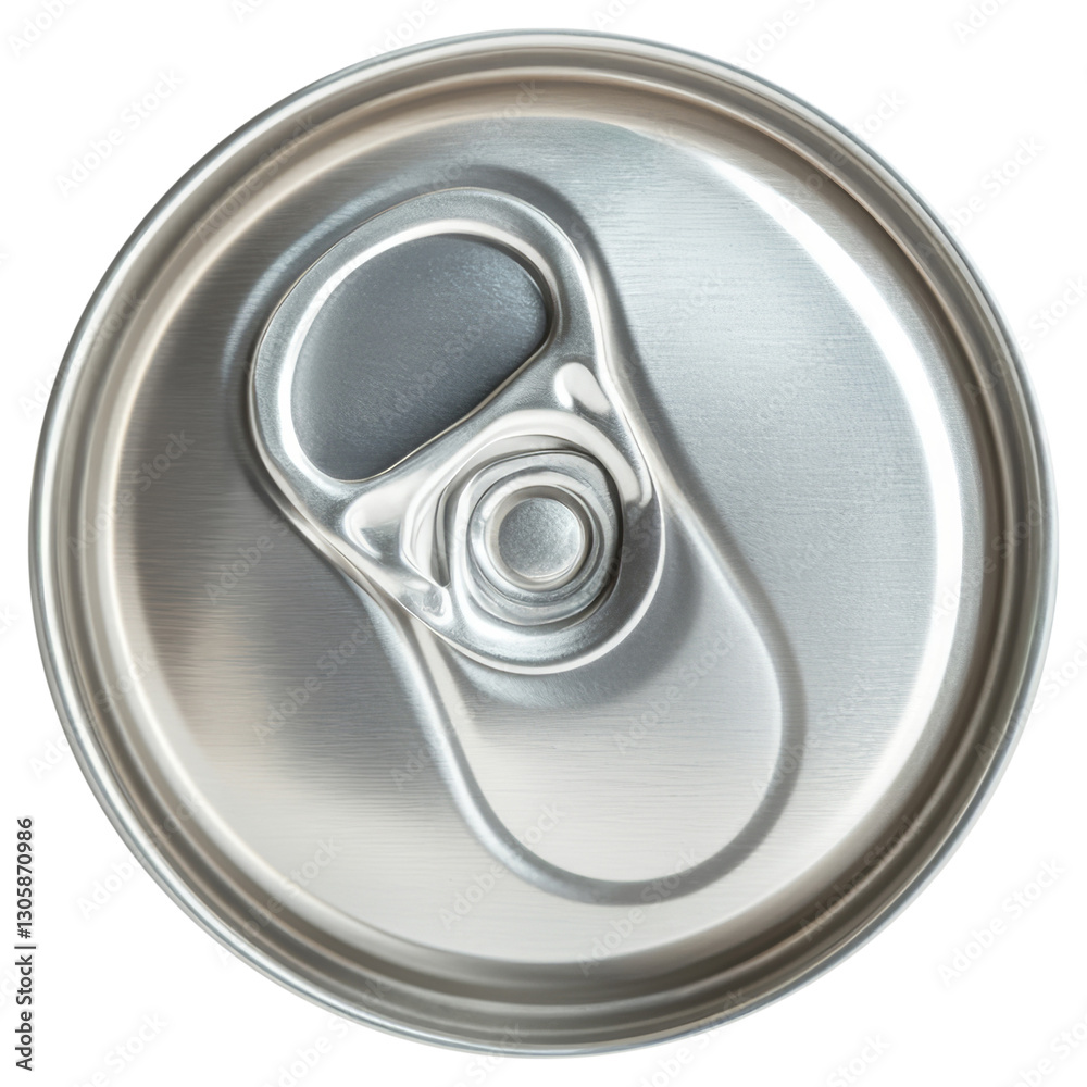 Freigestellte Aluminiumdose von oben mit Ring-Pull-Verschluss. Freigestellte Aluminiumdose von oben mit Ring-Pull-Verschluss.