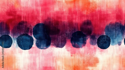 Abstract watercolor pattern with colorful circles on textured background.