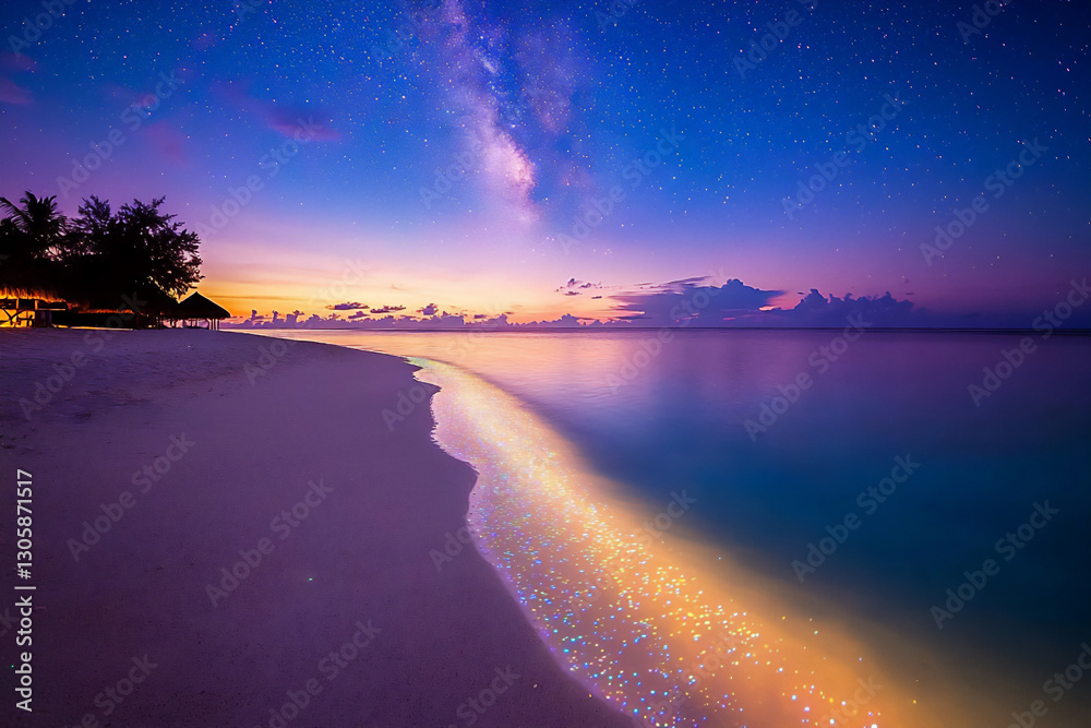 Fototapeta premium maldives spring midnight dreamy beach