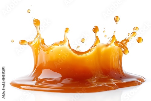 Caramel Splash on White Background