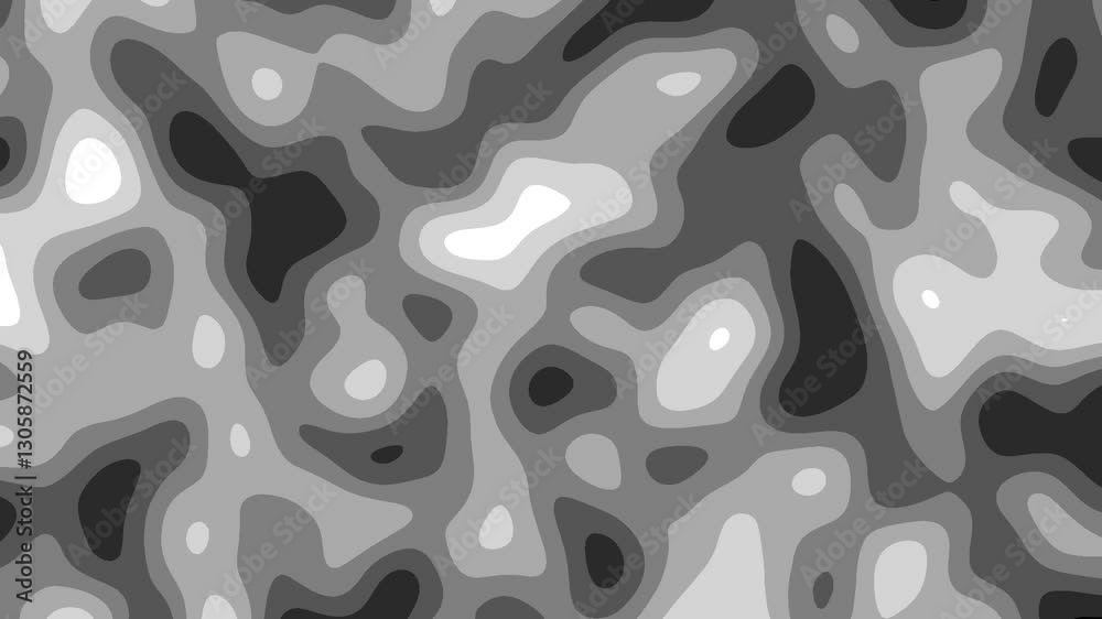 Gradient black and white topography map looping animation background ...