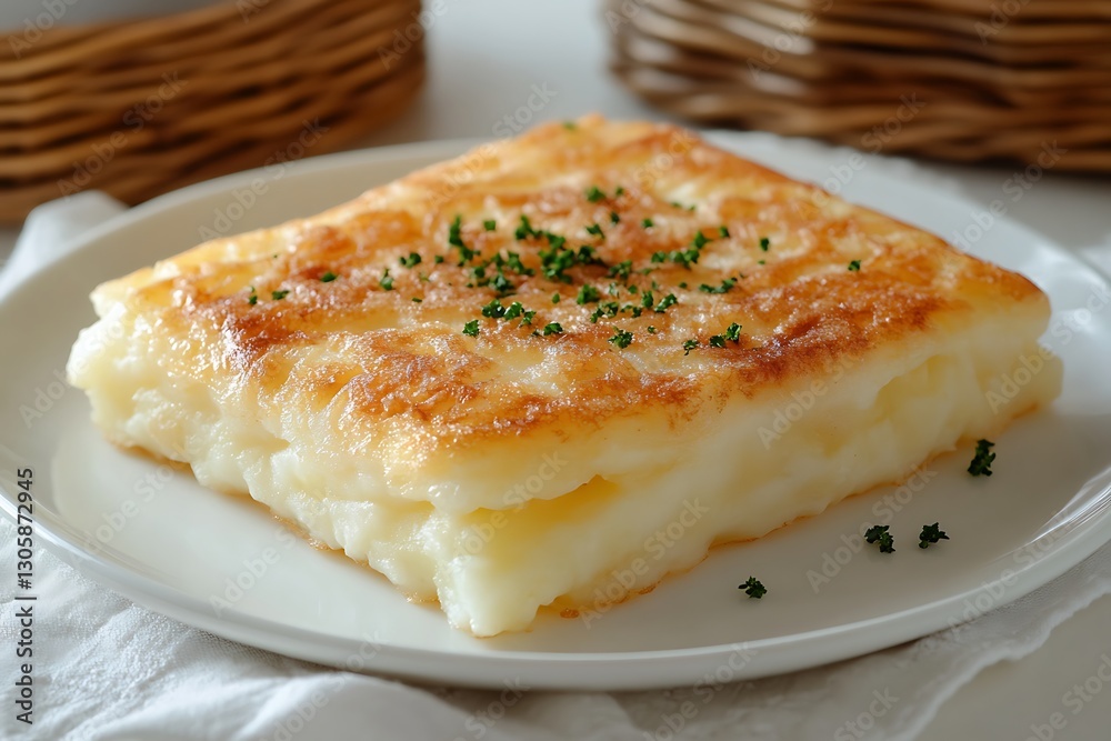 Crispy Cheese Omelet on Plate Crispy Cheese Omelet on Plate