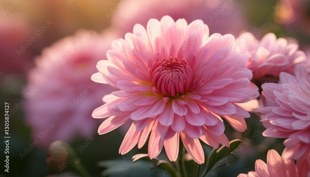 Fototapeta premium beautiful pink chrysanthemum in the garden