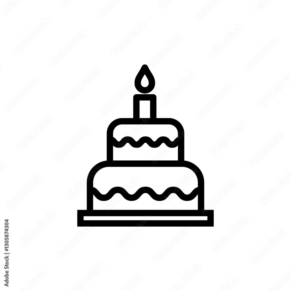 Cake icon vector illustration. Cake sign and symbol. Birthday cake icon Cake icon vector illustration. Cake sign and symbol. Birthday cake icon