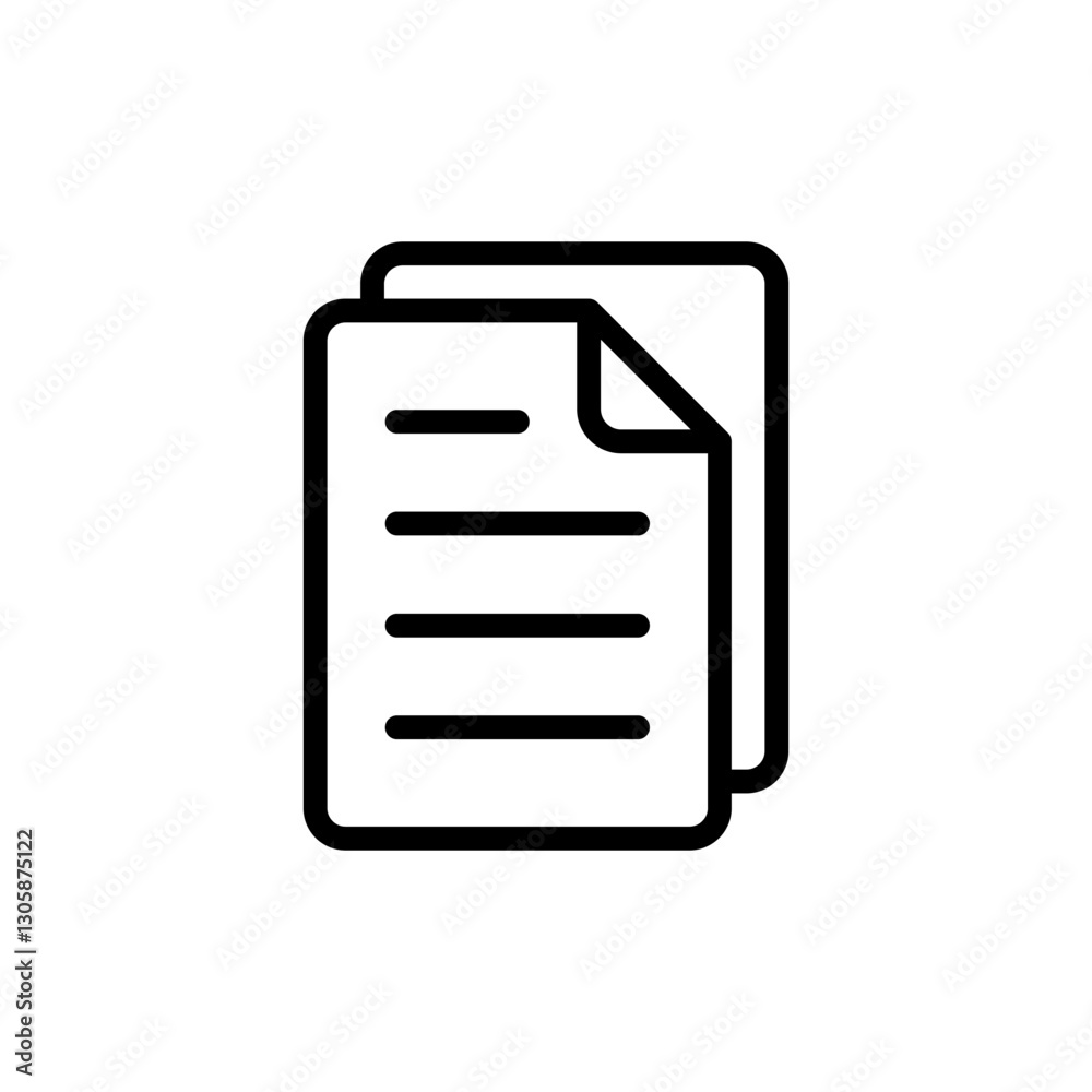 Document icon vector illustration. Paper sign and symbol. File Icon Document icon vector illustration. Paper sign and symbol. File Icon