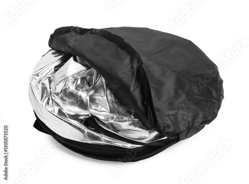 One light reflector isolated on white. Photo studio equipment