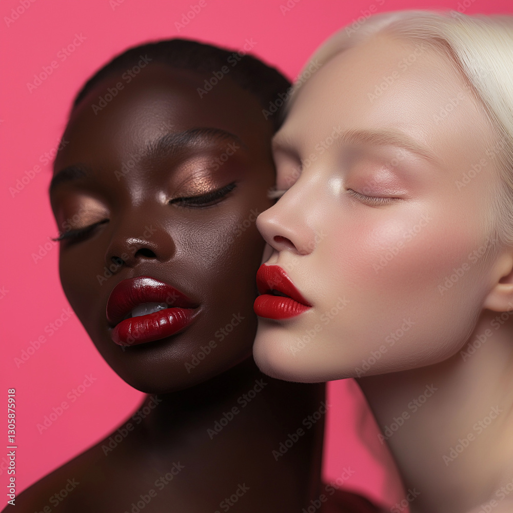 portrait of a two young models with red lipsportrait of a two young models with red lips portrait of a two young models with red lipsportrait of a two young models with red lips