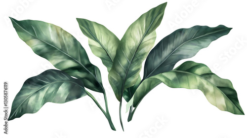 A leafy green plant with a few leaves on it