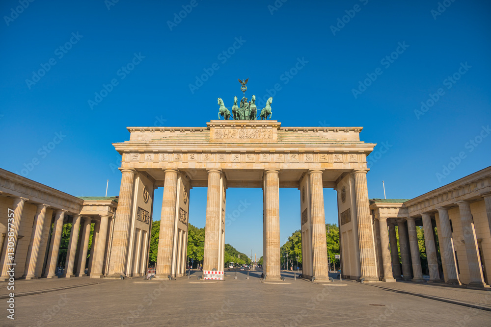 Berlin Germany, city skyline at Brandenburg Gate (Brandenburger Tor)