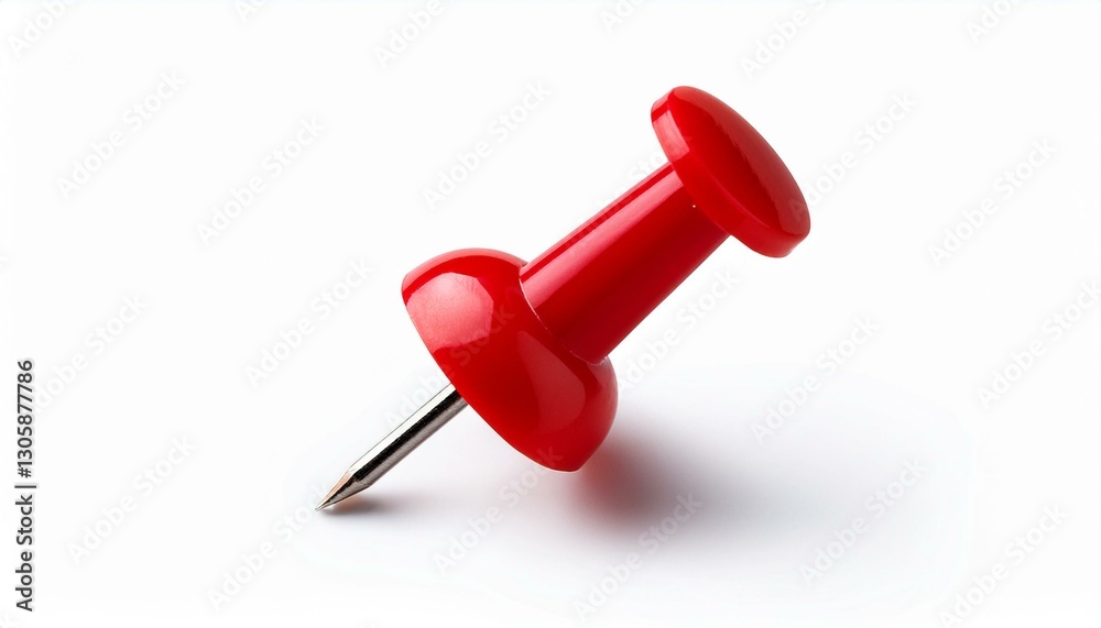 Red pushpin with shadow isolated on white background. Red pushpin with shadow isolated on white background.