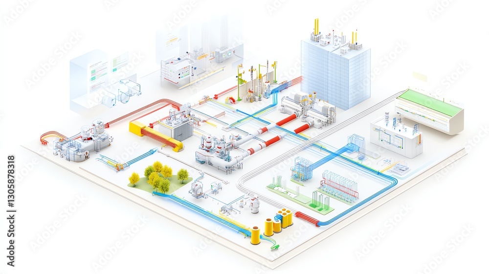 Obraz premium Computational calculus, AI-powered number crunching, high-tech 3D rendering