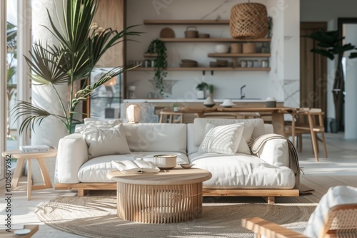 Interior of a coastal home in the Hamptons photo