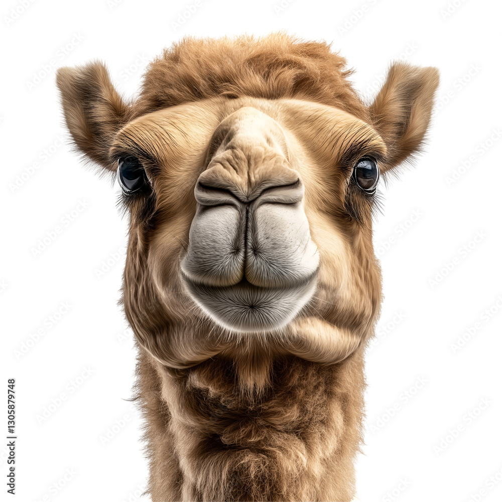 Obraz premium Close-Up Portrait of a Cute Camel with Expressive Eyes and Furry Fur in Nature - Perfect for Wildlife Photography