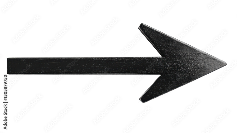 A sleek, black wooden arrow pointing to the right, symbolizing direction and guidance. A sleek, black wooden arrow pointing to the right, symbolizing direction and guidance.