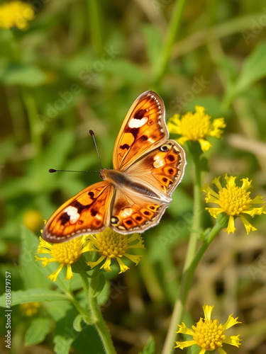 A Bronze Copper Butterfly on Feeds on Canada Goldenrod at Lake Erie Metropark, in Brownstown Charter Township, Michigan.