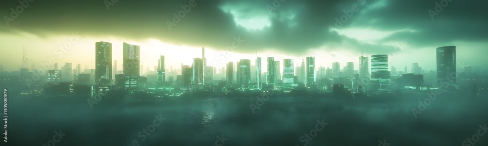Fototapeta premium A vibrant cyberpunk eco-city powered by solar energy, showcasing futuristic architecture and technology.