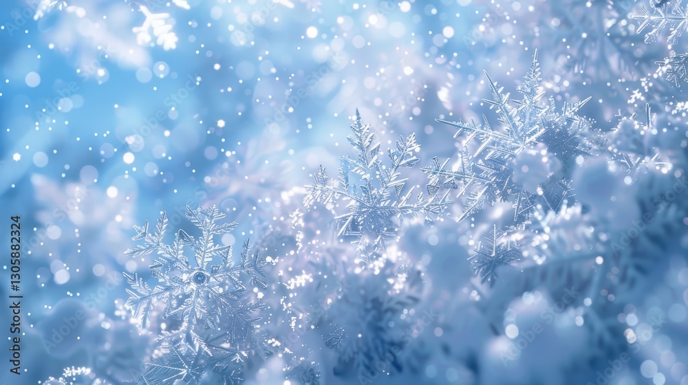 Sparkling snowflakes on a winter's day