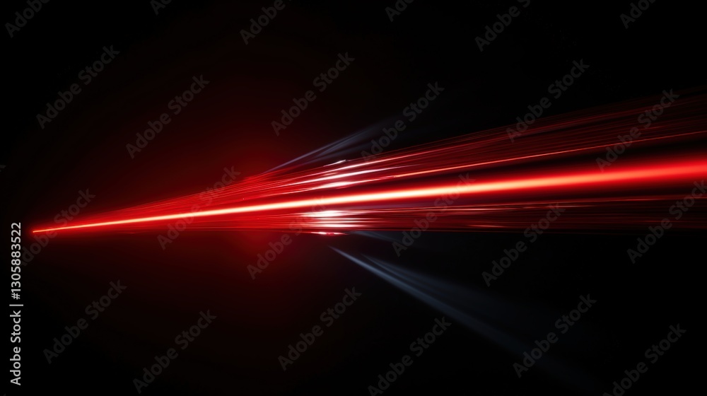 Dynamic red laser beam cutting through darkness Dynamic red laser beam cutting through darkness