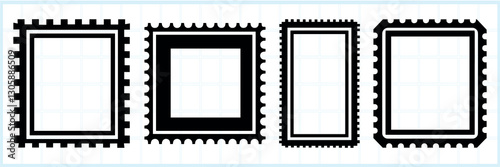 Vintage stamp border design elements, isolated element set vector