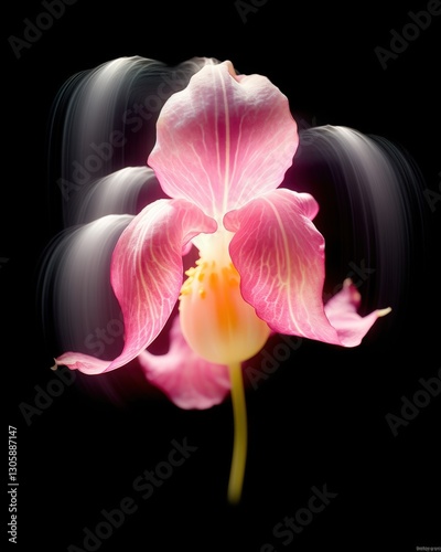 Delicate pink orchid blooming gracefully.