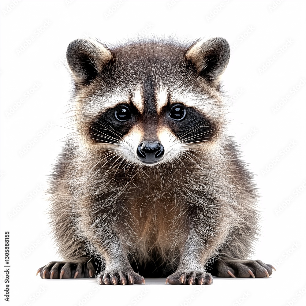 Adorable Baby Raccoon Portrait: Cute Wildlife Animal with Colorful Fur in Nature Adorable Baby Raccoon Portrait: Cute Wildlife Animal with Colorful Fur in Nature