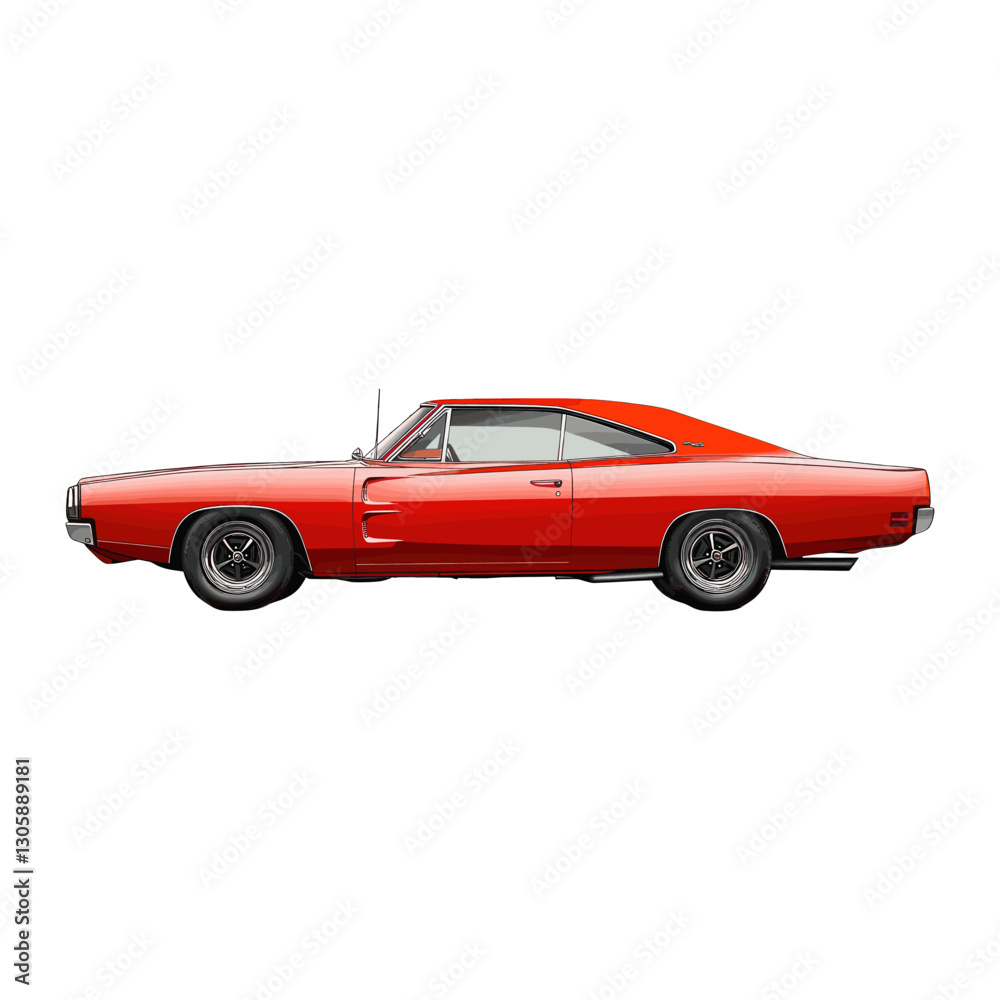 American muscle car side view illustration automobile vehicle vector American muscle car side view illustration automobile vehicle vector