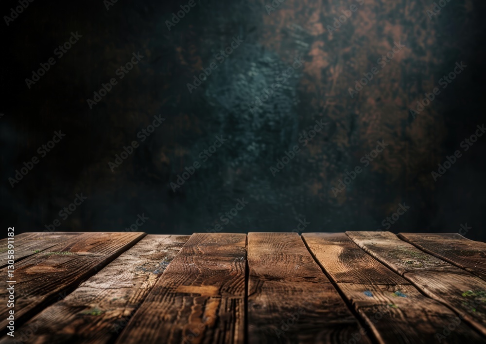 Fototapeta premium Rustic wooden table against a textured background
