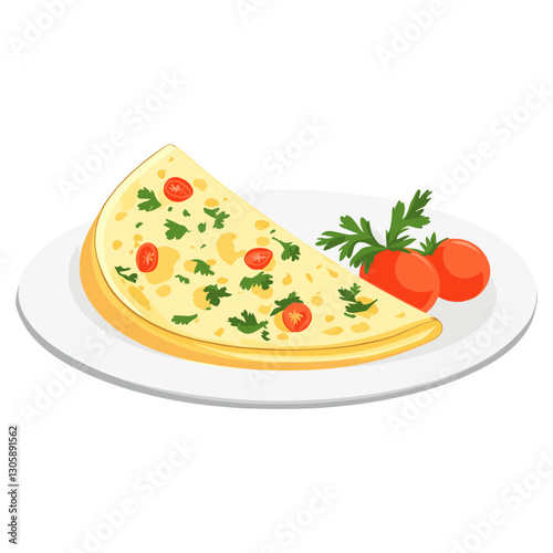 Omelet dish illustration food vector