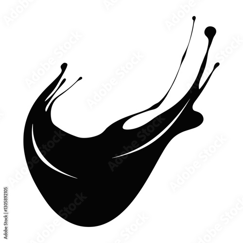 Water splash silhouette black art vector