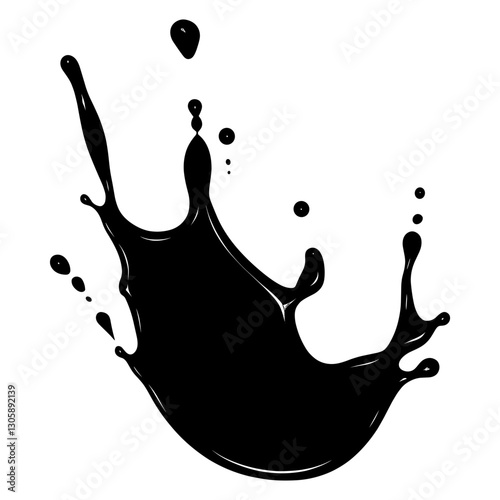 Water splash silhouette black art vector
