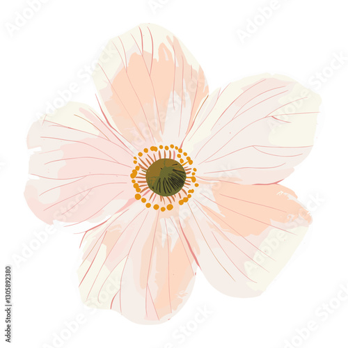 Pink flower illustration design petal vector
