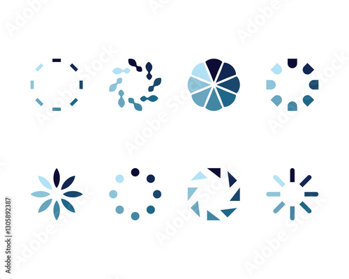 Collection Loading bar status icon. Vector illustration. Set of vector loaded icons. Download progress. Donload or Upload.