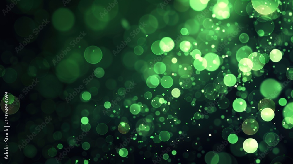 Fototapeta premium Vibrant green bokeh lights background