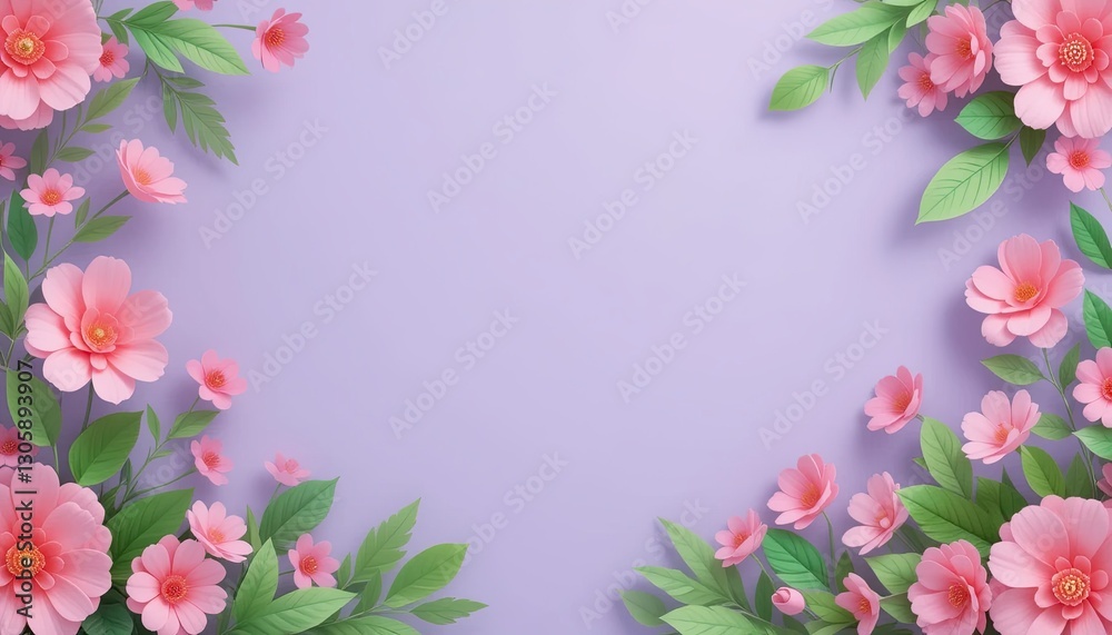 Naklejka premium Floral arrangement studio digital artwork pastel background close-up beauty