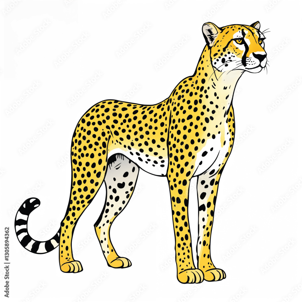 Adorable Cartoon cheetah Vector illustration
