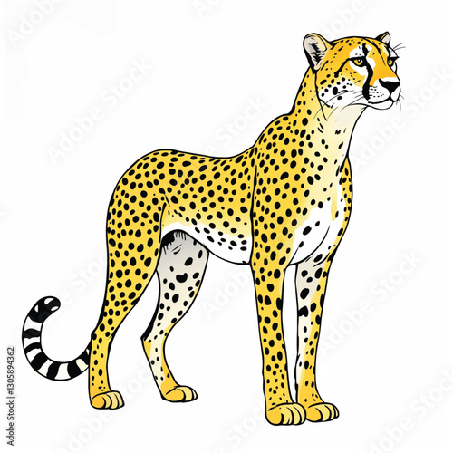Adorable Cartoon cheetah Vector illustration