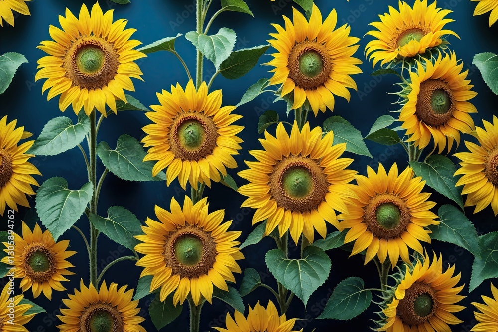 Fototapeta premium Bright Sunflower Wallpaper for Colorful Home Decor Ideas