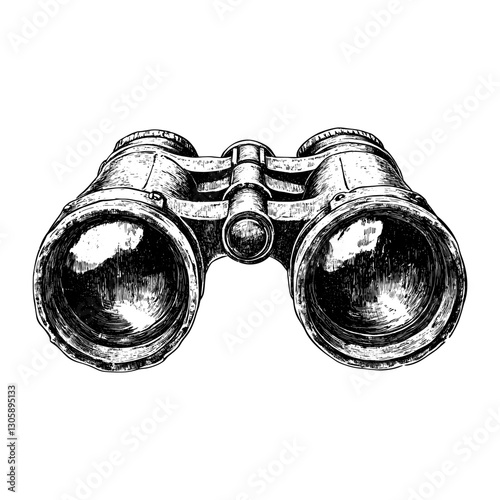 Binocular binoculars vintage style vector
