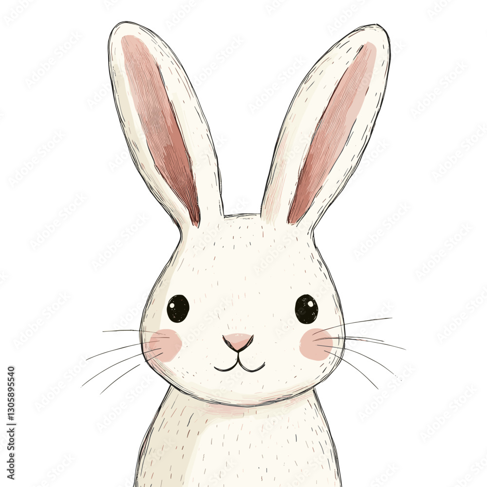 Fototapeta premium Cute bunny animal art illustration vector